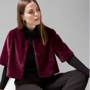 White House Black Market Burgundy Bolero Jacket